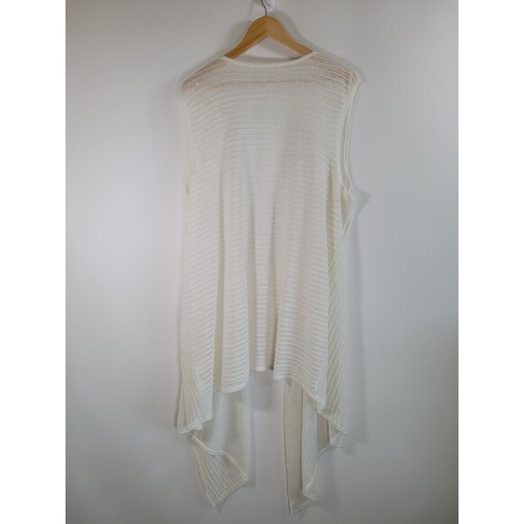 KASPER Waterfall Knit Cardigan Sz L / XL Ribbed Sleeveless Lightweight Summer - Picture 5 of 6